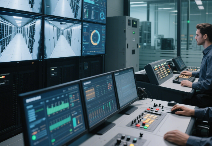 四川眉山联通高防服务器租用机房监控中心展示