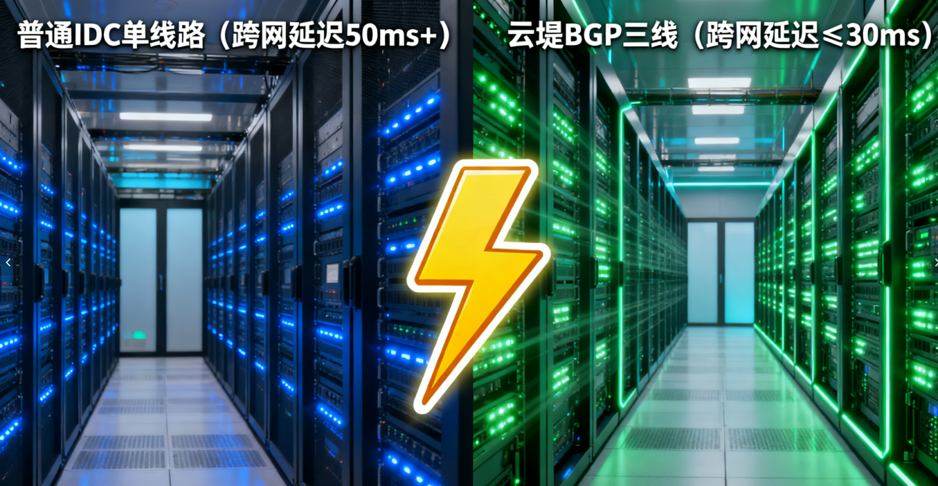 BGP 多线服务器延迟对比 - 云堤棋牌防护