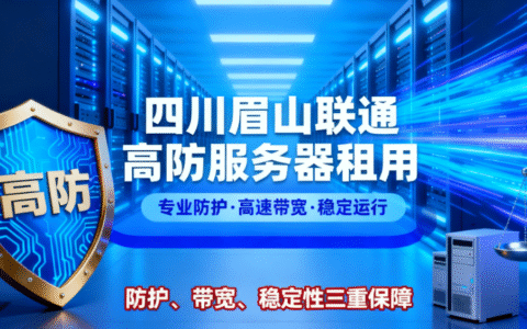 四川眉山联通高防服务器租用：100G+DDoS 防护 / 低延迟 / 域名自动过白，企业安全首选