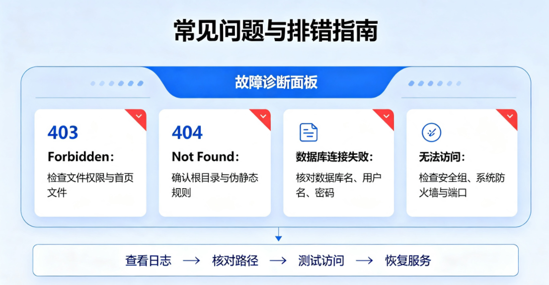 宝塔面板搭建网站常见问题与排错指南