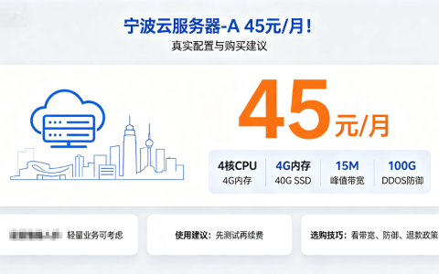 宁波云服务器4核4G月付仅45元？真实配置与价格全解析
