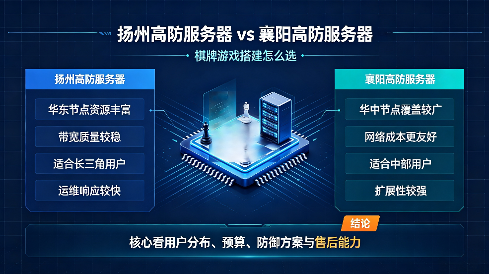 扬州高防服务器与襄阳高防服务器优势对比图